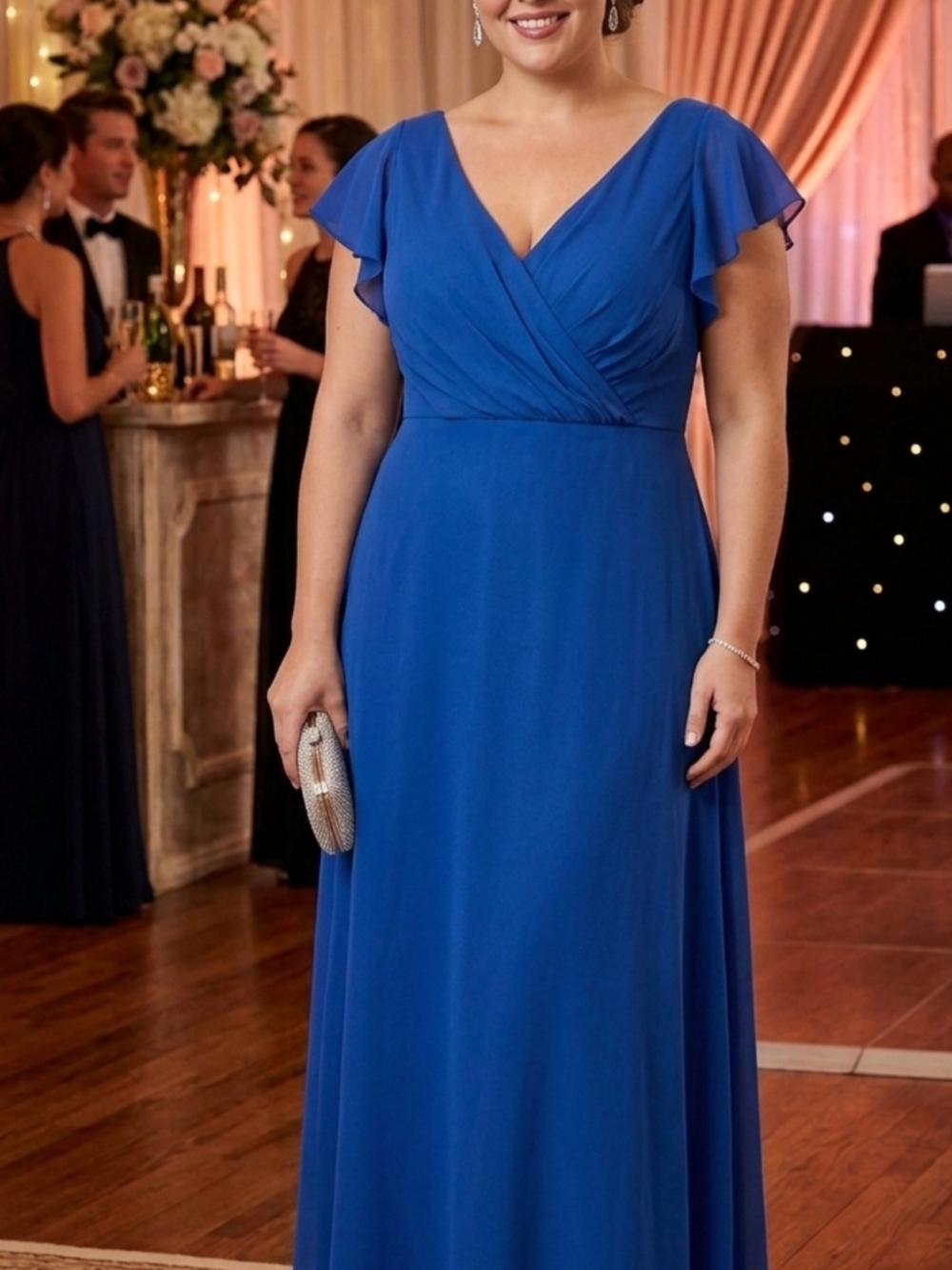 NWT David's Bridal Bridesmaid Dress Color Marine Size 26 Style F20065